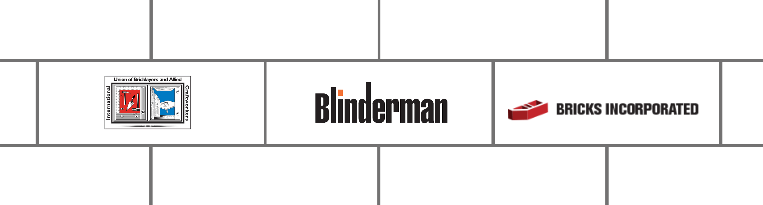 BAC, Blinderman, and Bricks, Inc. logos