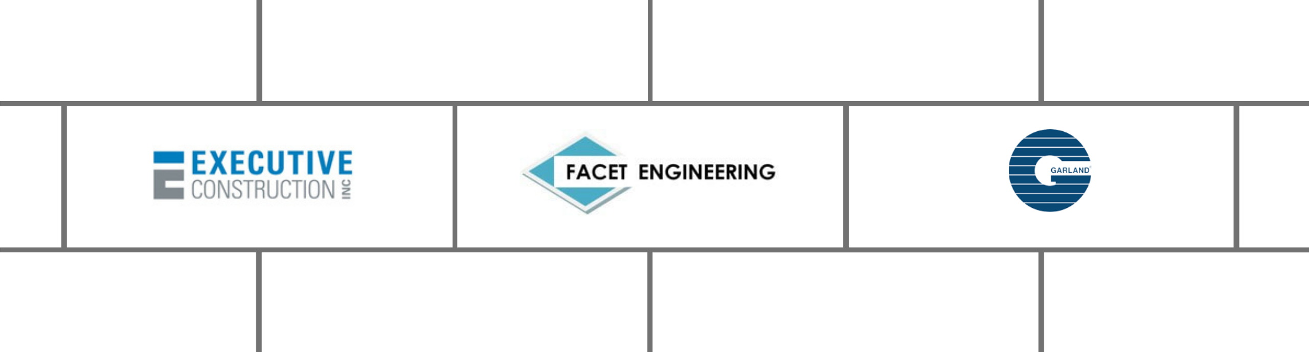 Executive Consulting, Facet Engineering, and Garland Co. logos