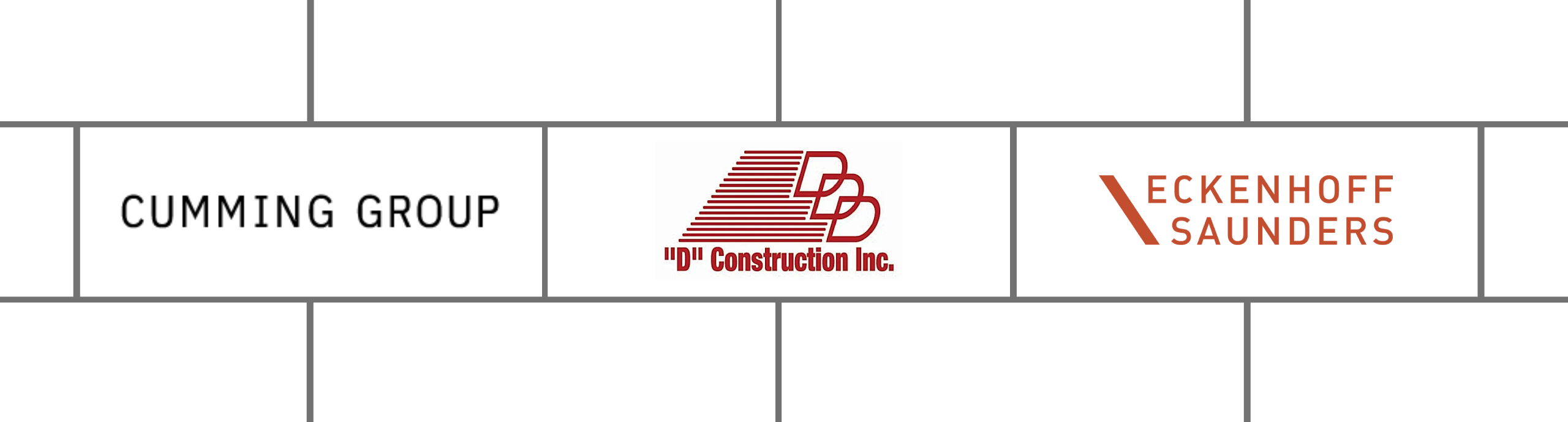 Logos for Cumming Group, D Construction, Eckenhoff Saunders